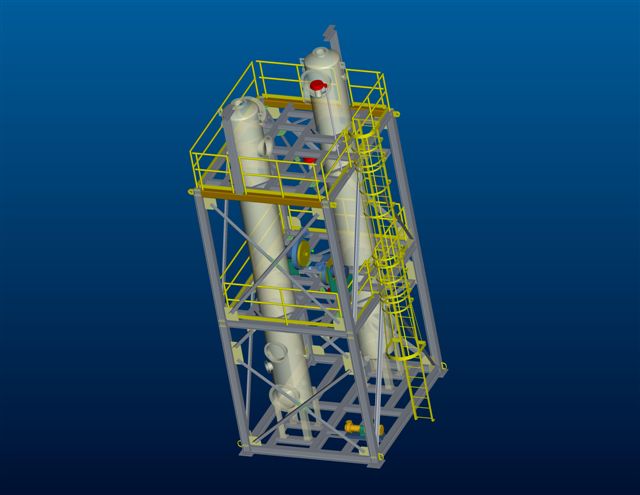 Tower System 3D Model - Structural / Piping / Pressure Vessels