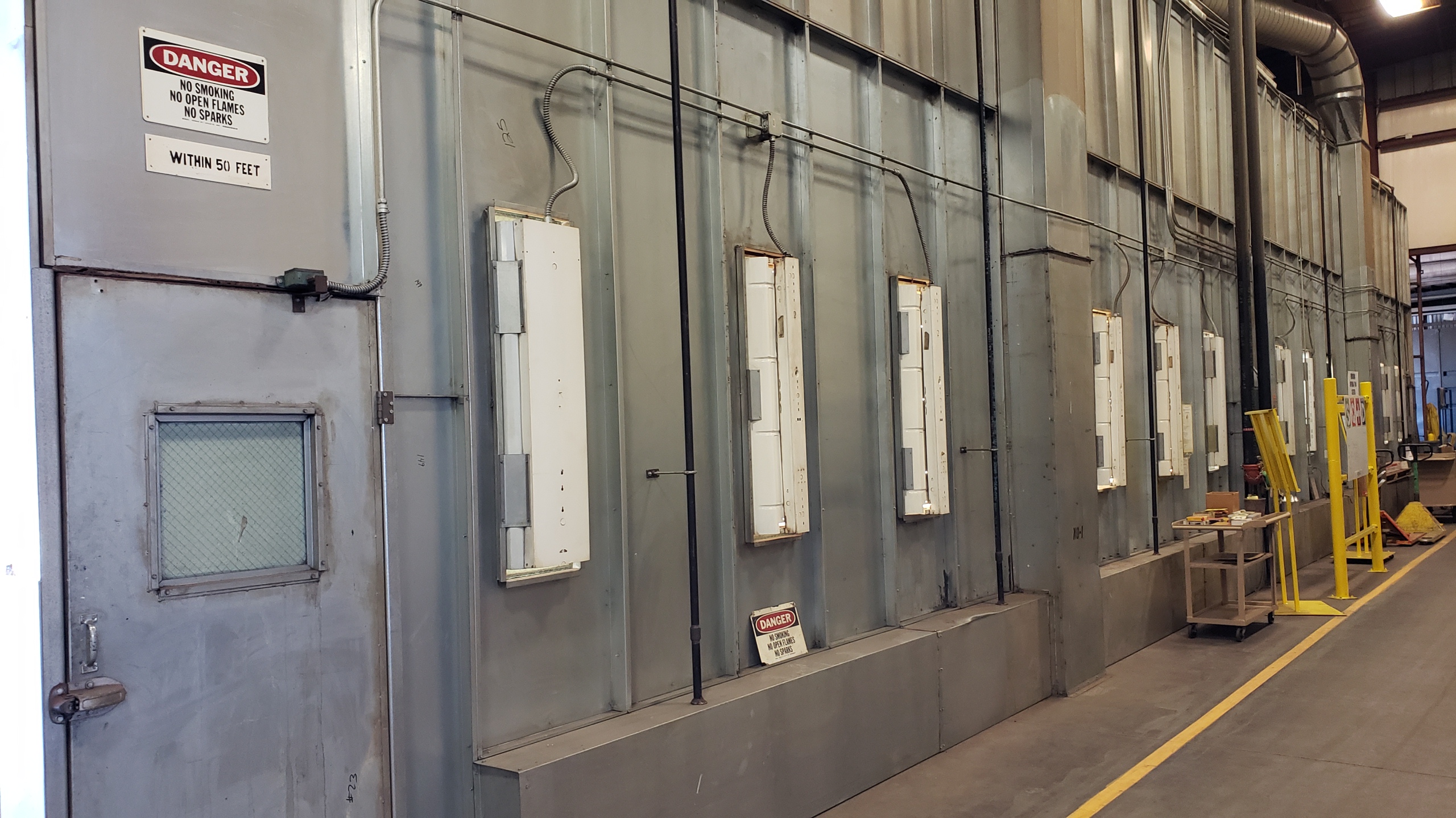 22ft x 18ft x 77ft lg heated down draft paint