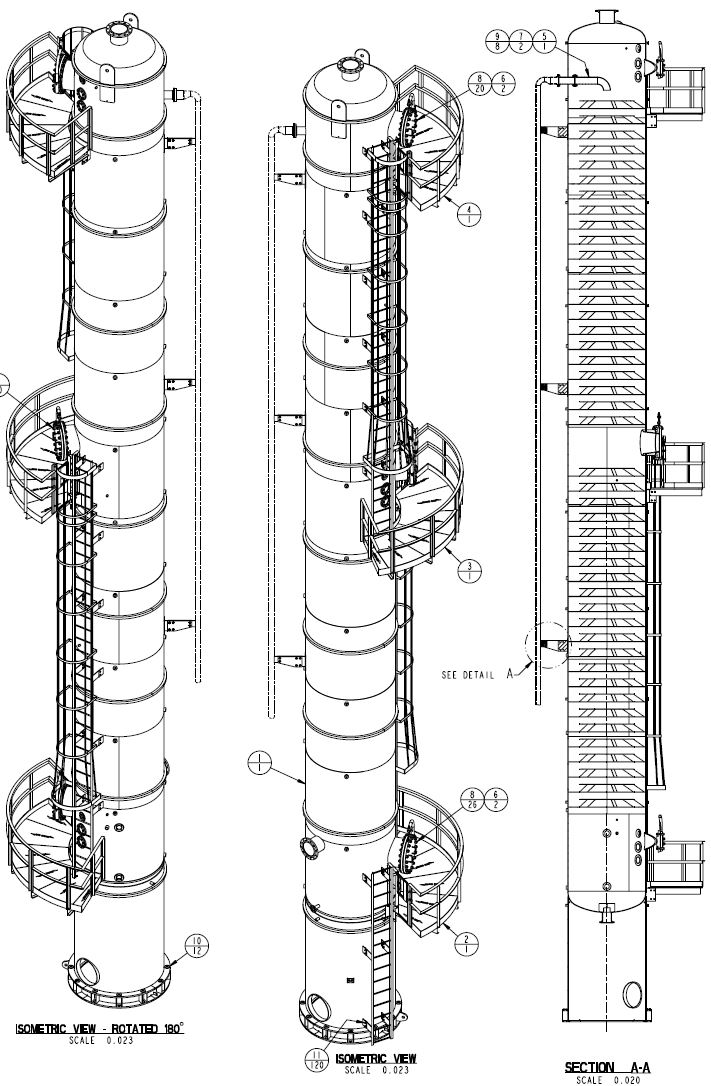 Pressure Vessel 3D Model General Arrangment Drawing
